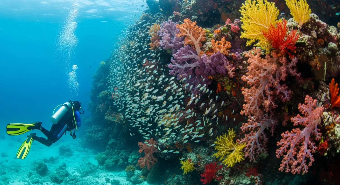 Coral reef diving in Wakatobi